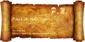 Paulik Mózes névjegykártya