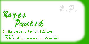 mozes paulik business card